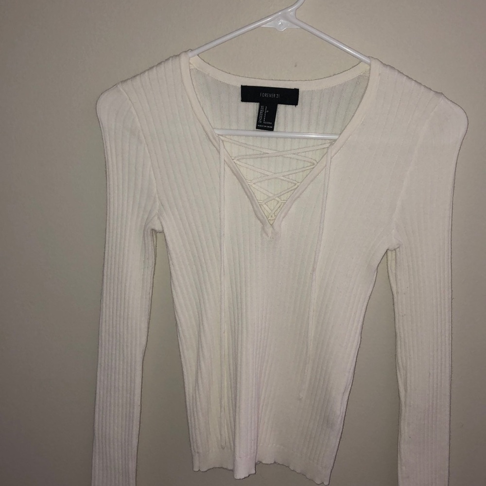 Lace up sweater